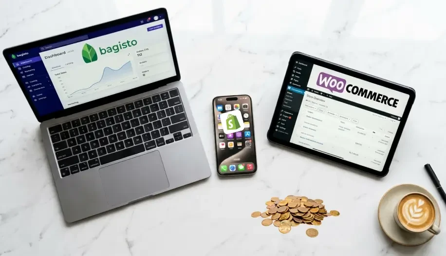 Bagisto vs Shopify vs WooCommerce
