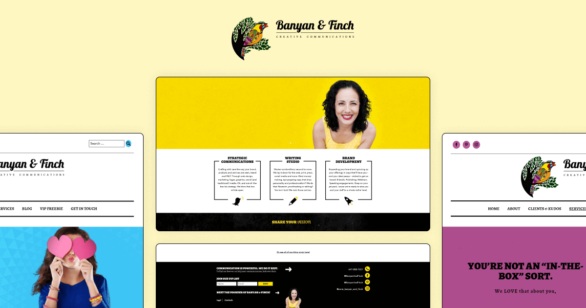 Banyan & Finch – Custom Web Design solution for branding & Marketing Agency in Canada