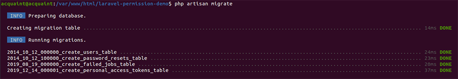 breeze database migration command