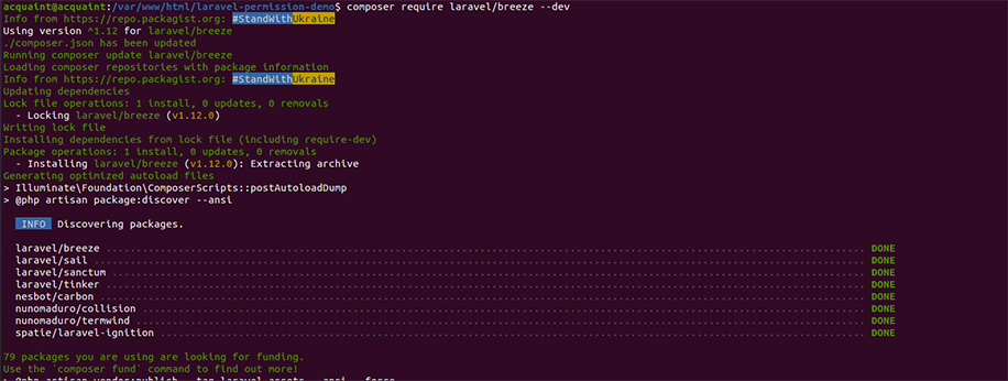 breeze install command