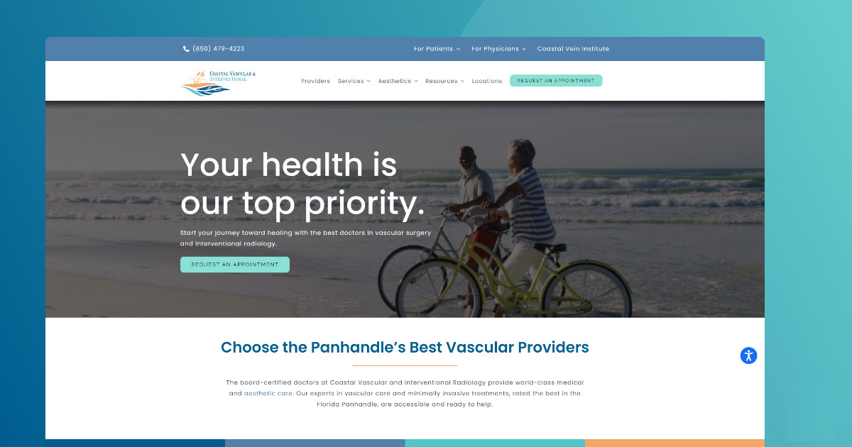 Coastal Vascular & Interventional - Complete Healthcare and Medical Website Development