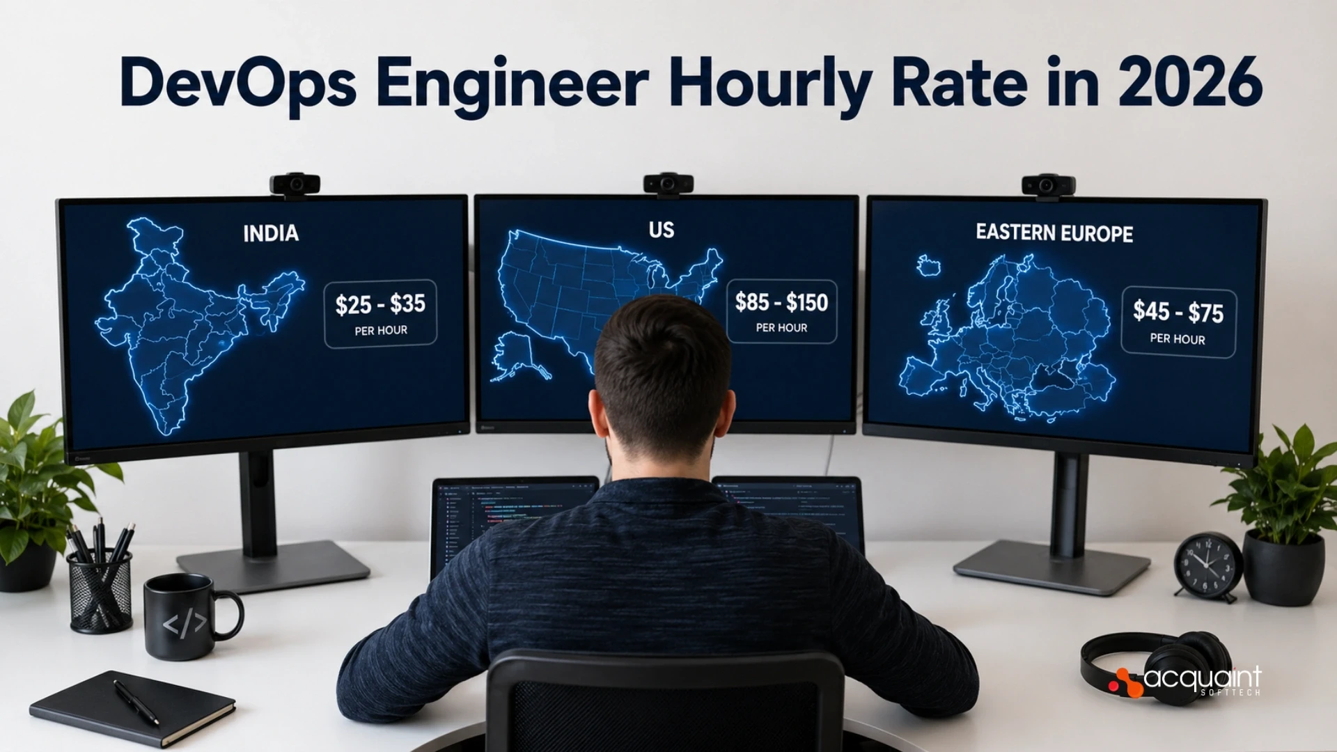 DevOps Engineer Hourly Rate in 2026: India vs US vs Eastern Europe  -  The Honest Rate Comparison