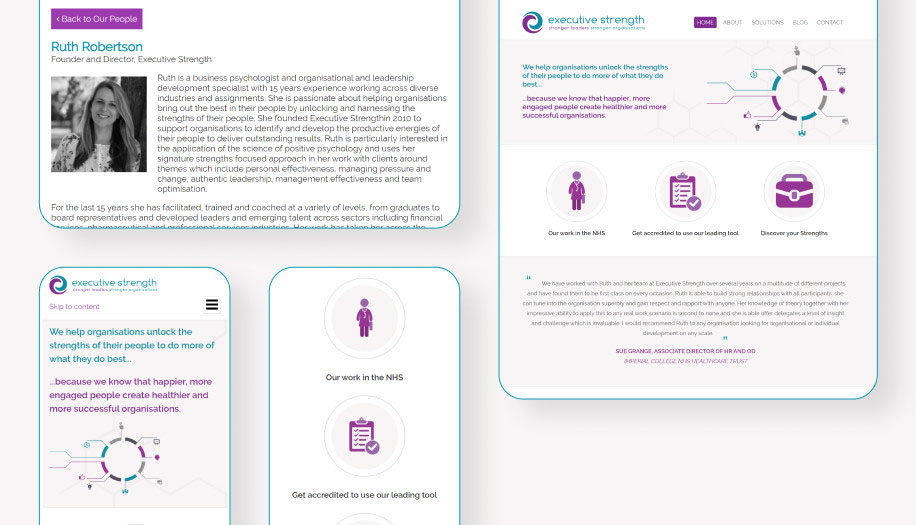 A Small case study: Executive strength organizational development website