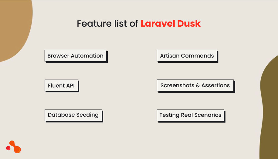 Feature list of Laravel Dusk