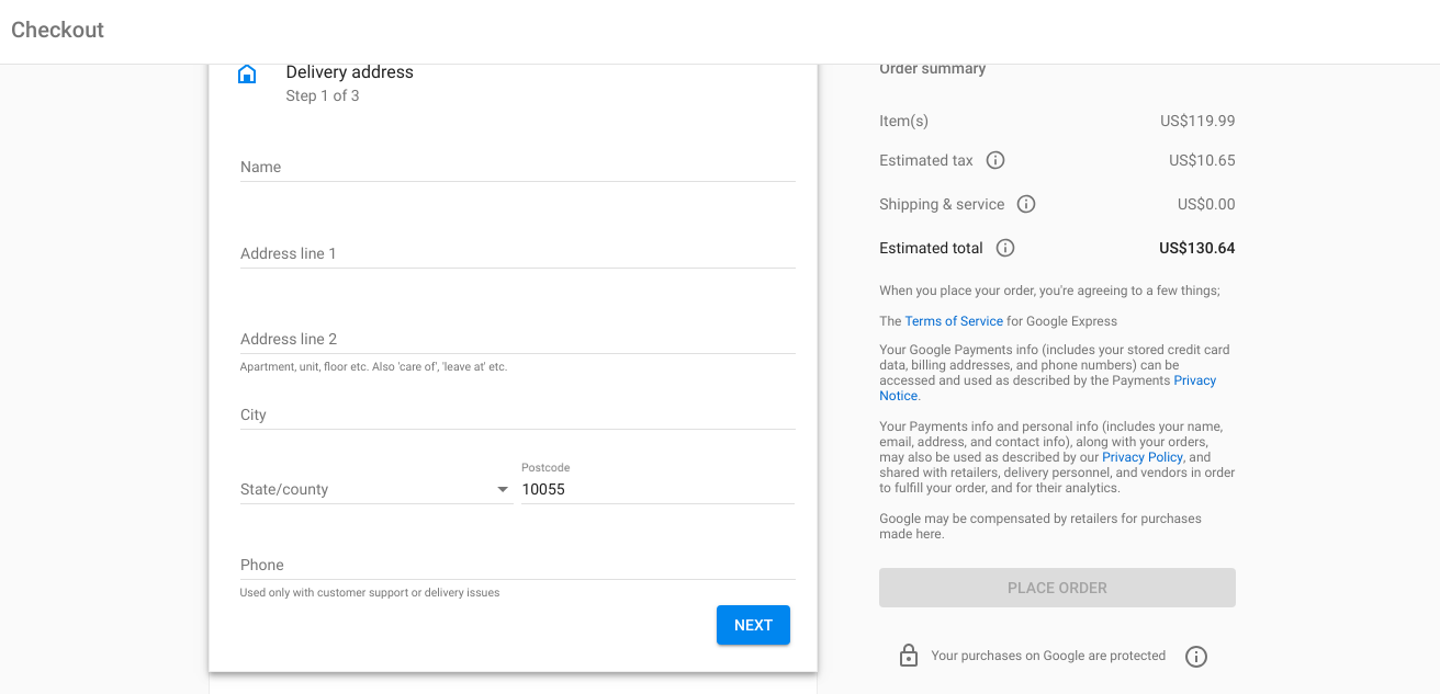 google express checkout