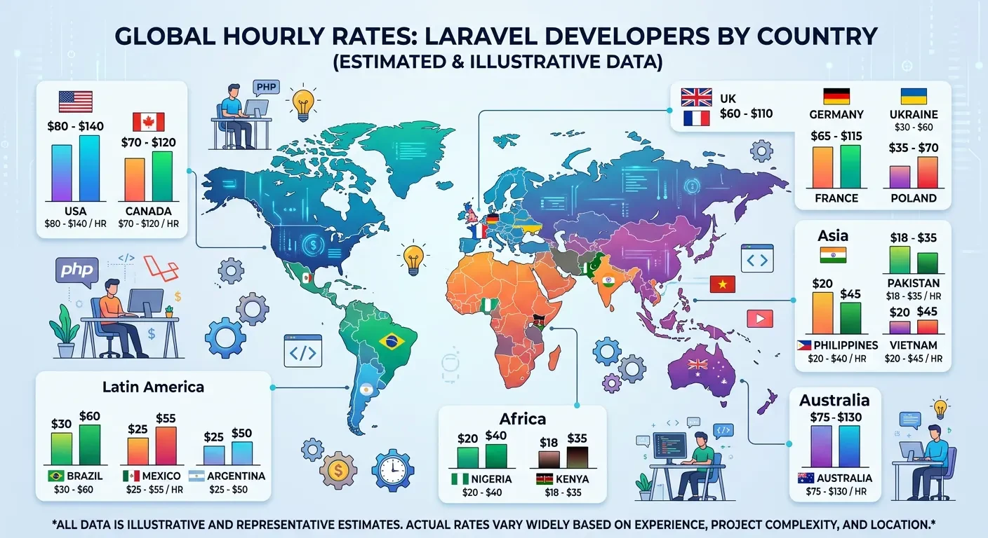 Country-by-Country Hourly Rate Comparison Table (2026)