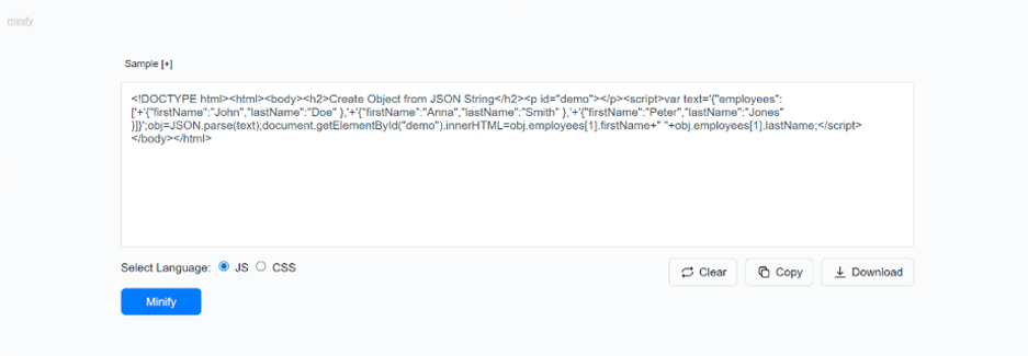 Minifier – A Free Online Toolkit for Developers
