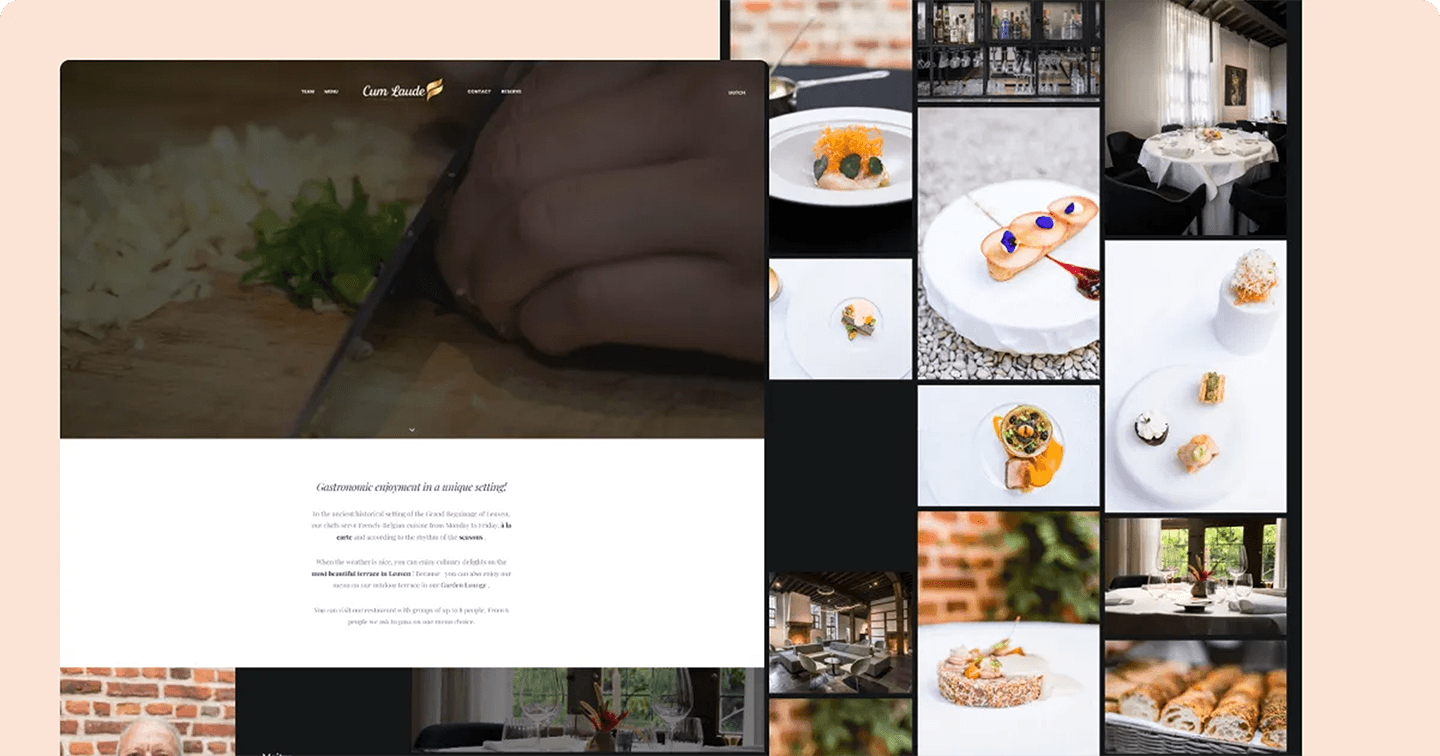 Cum Laude - Hotel and Restaurant Website Development