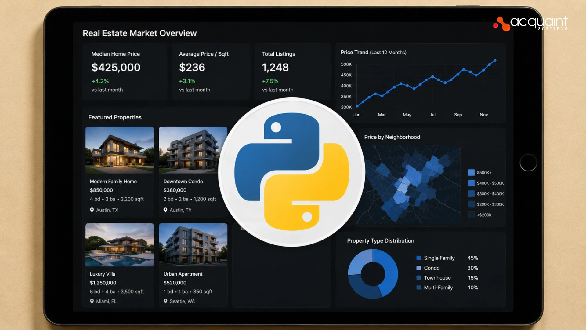 Python for Real Estate PropTech Platforms, MLS Integrations, and Analytics Dashboards