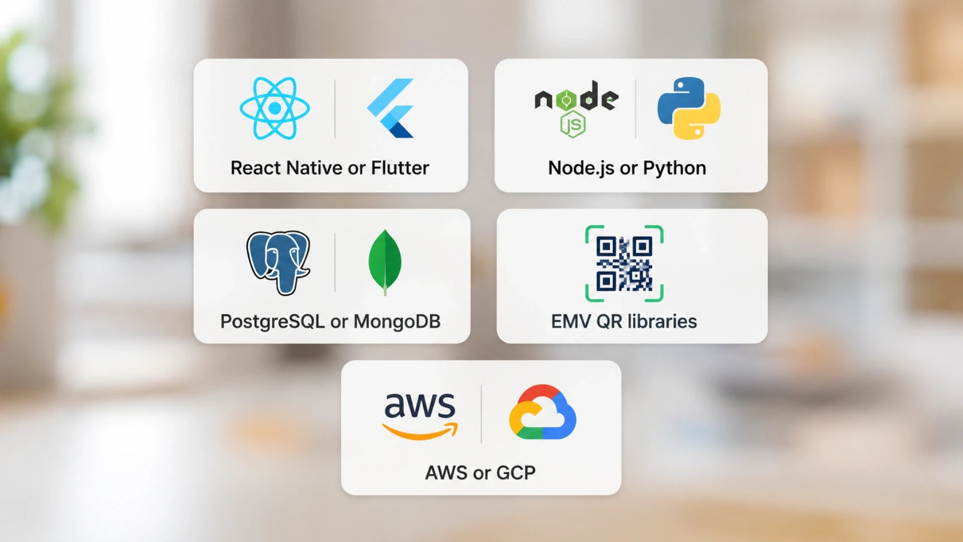QR payment system tech stack