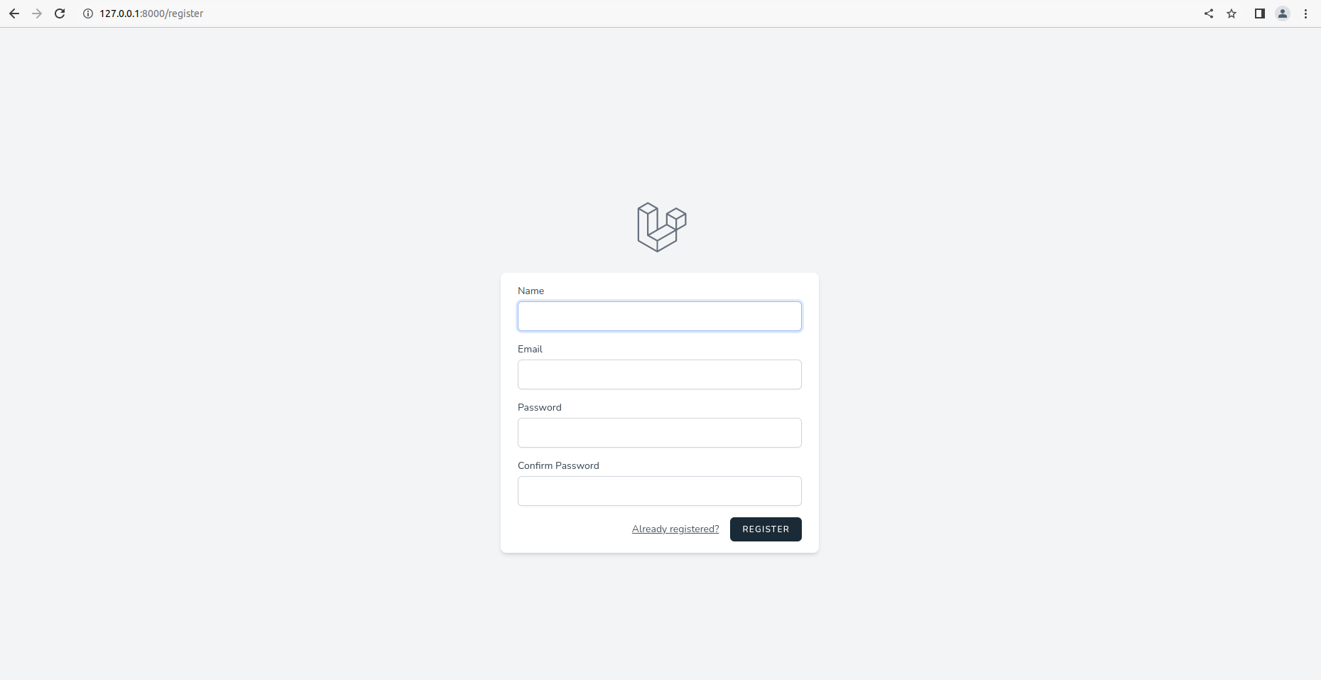 Register laravel