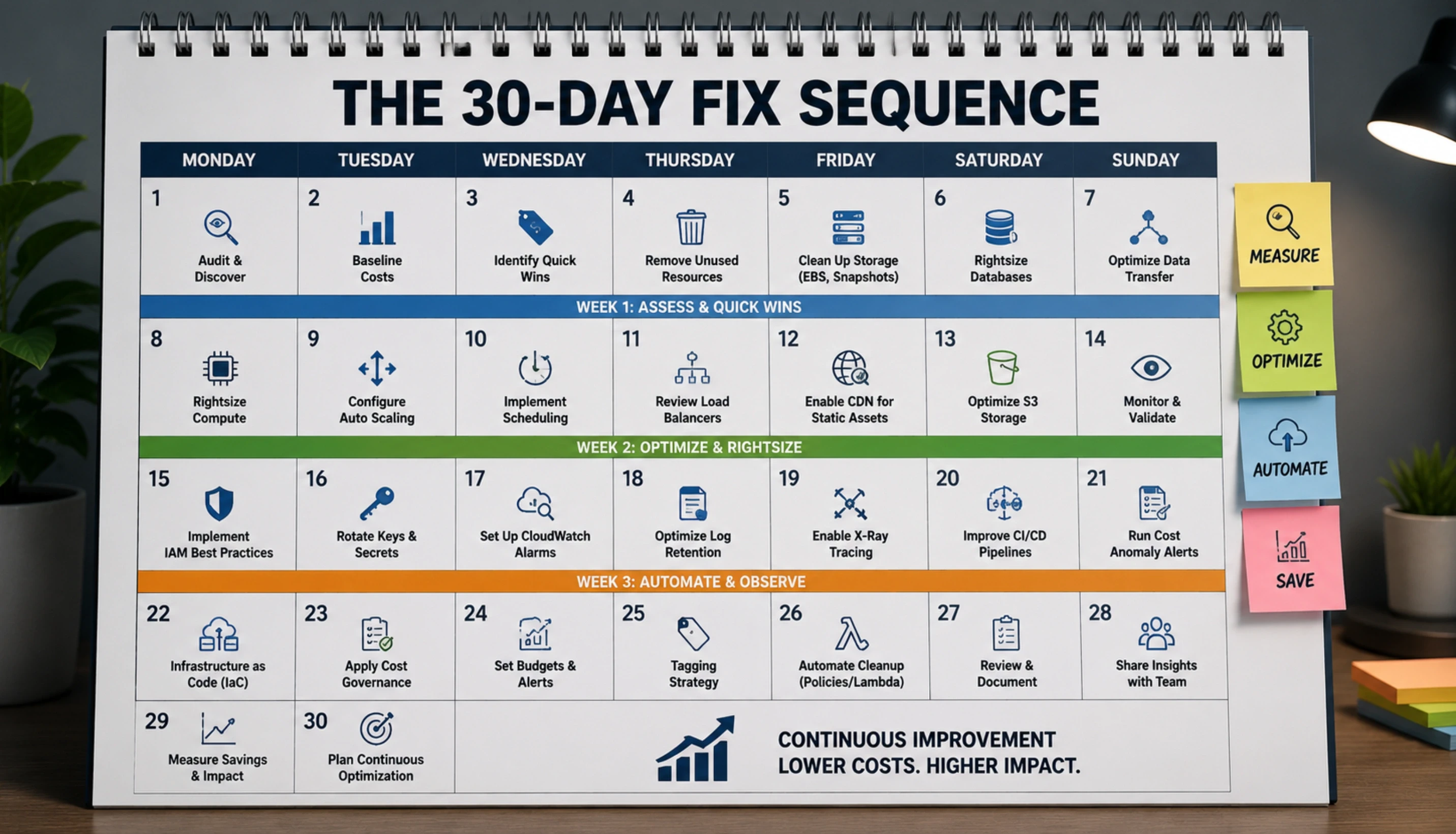 The 30-Day Fix Sequence: What Gets Done in What Order