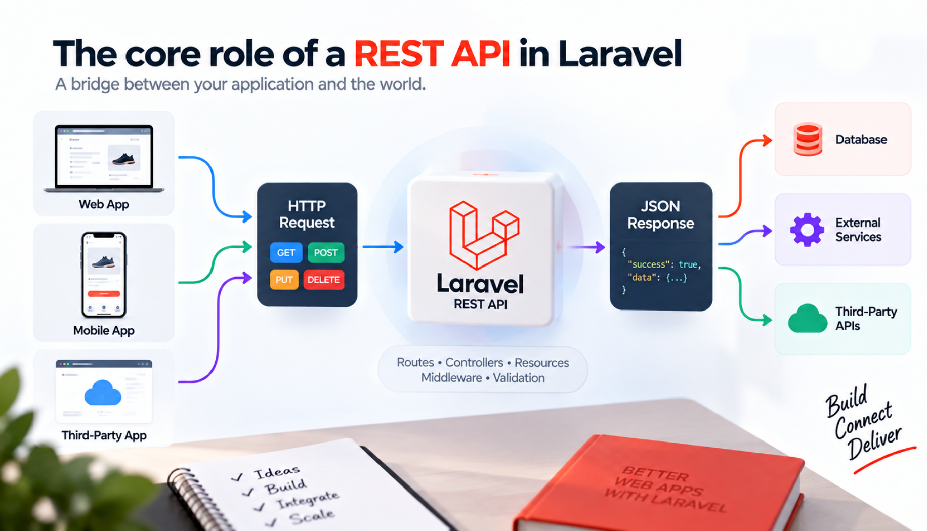 The core role of a REST API in Laravel