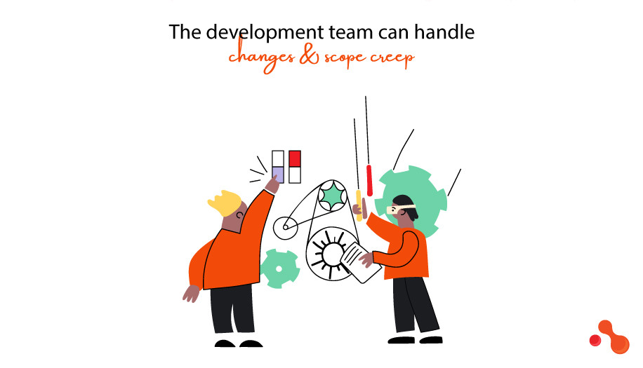 The development team can handle changes & scope creep