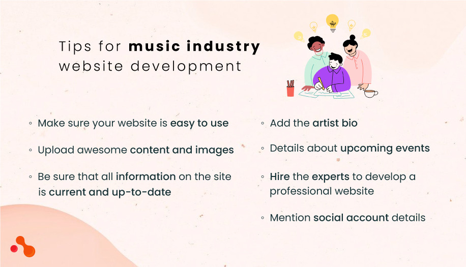 Tips for music industry website development