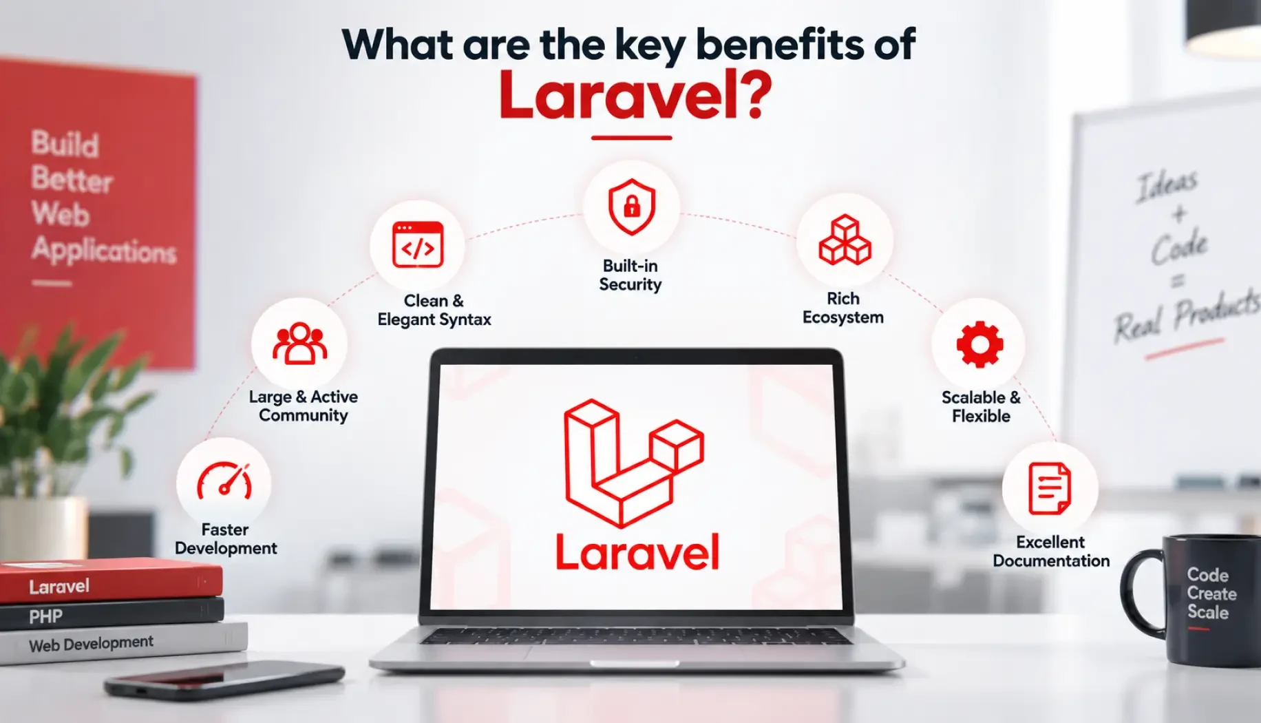 What are the key benefits of Laravel?