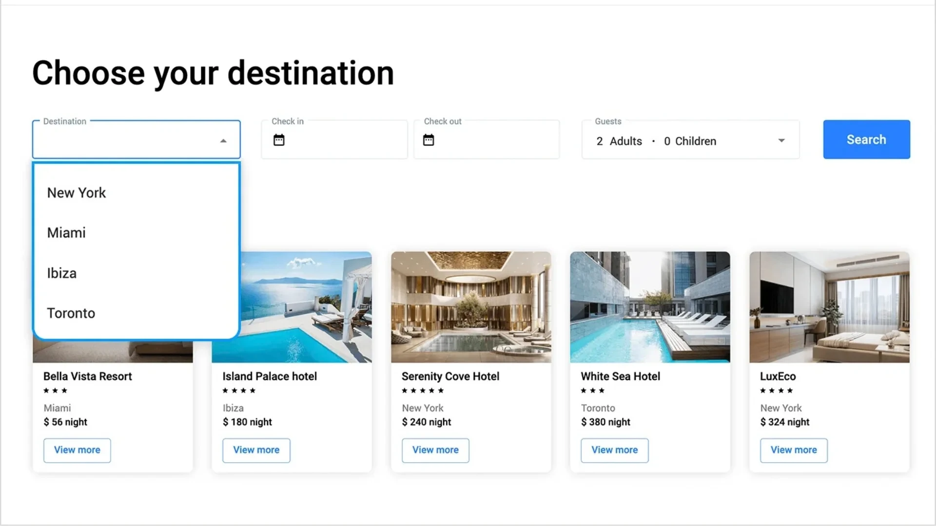 What is faceted hotel search?