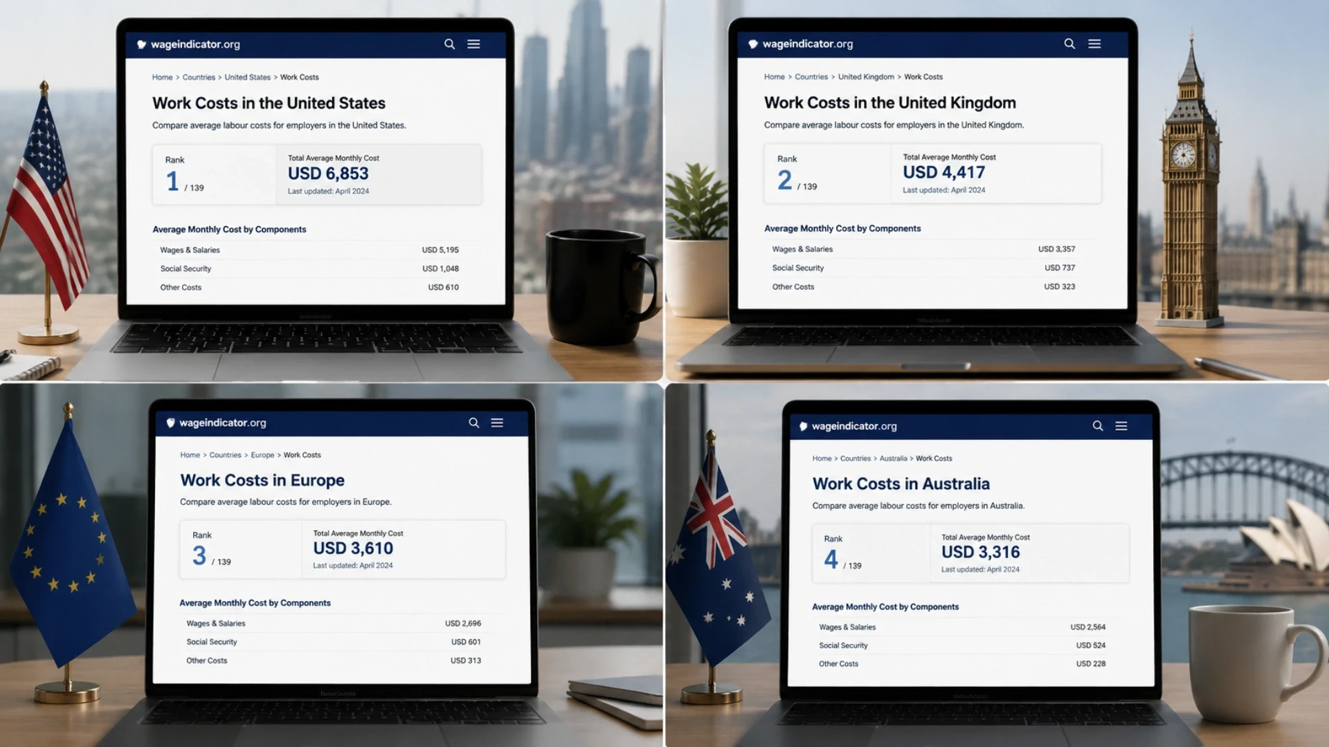 What This Work Costs in the US, UK, Europe and Australia